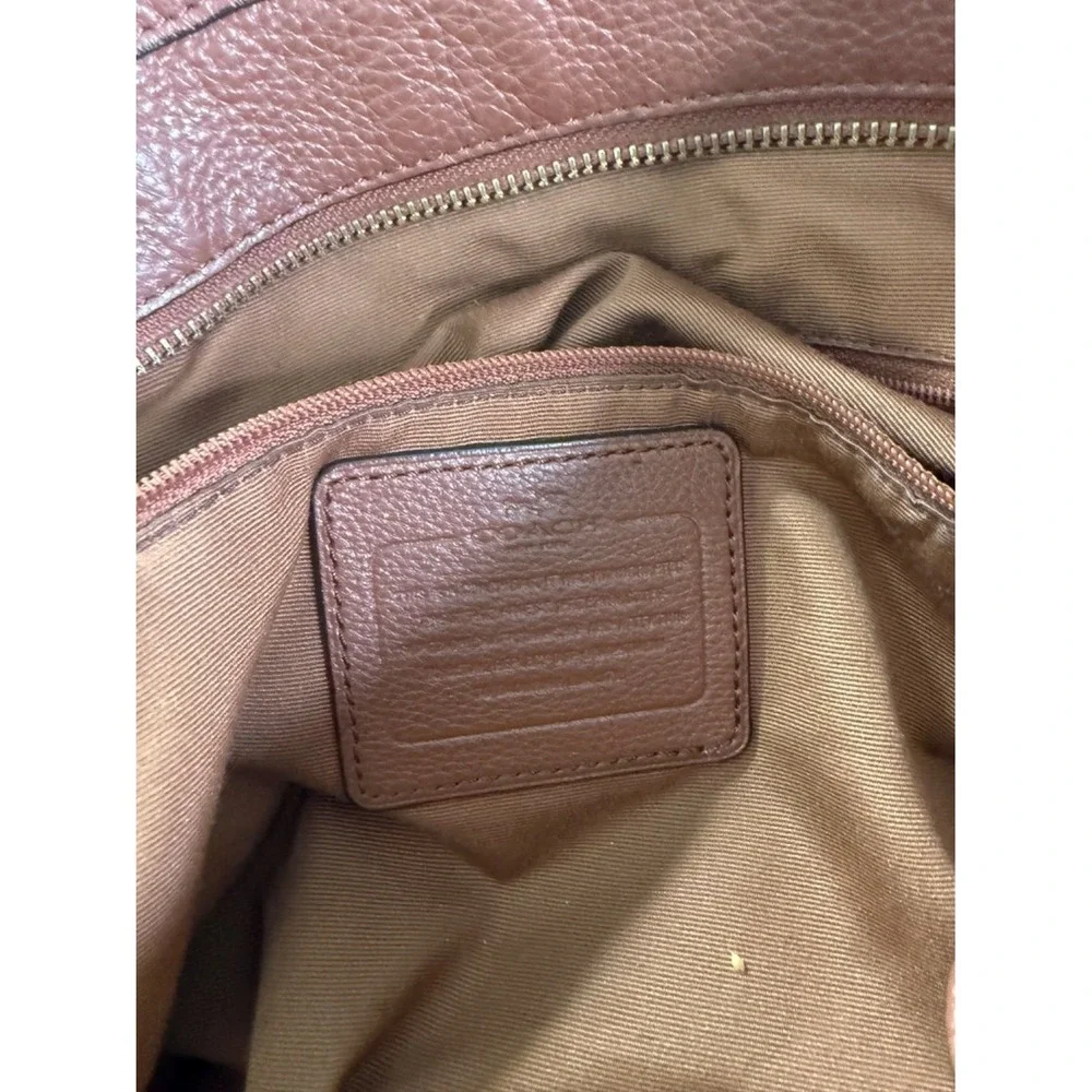 Coach Madison Phoebe Large Brown Pebbled Leather Shoulder Bag Tote F25635 Used